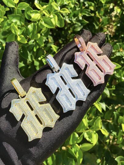 DUBSS 1 Pieza Collar con Colgante de Número 66 Invertido Enchapado en Oro con Circonita Cúbica 5A para Hombres, Joyería Hip Hop