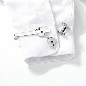 Fun Tie Clips For Men Unique Silver Black Gold Cute Poker Pearl Rose Airplane Tie Bar Clip Party Wedding Holiday Novelty Jewelry With Box