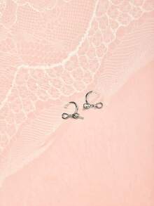 Hatastic Minimalist Chic Butterfly Clip Earrings For Daily Casual Wear,Silver Earring Gifts Music Fest Back To School - Silver - View 1
