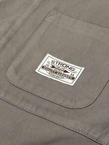 Camisa casual para hombre, unicolor, cómoda, multibolsillos, estilo retro, adecuada para uso diario, primavera/otoño - Camel - Ver 8
