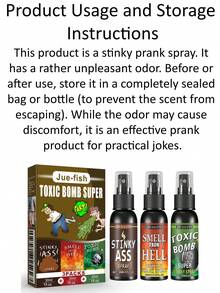 Jue-Fish 1pc/3pcs Set Prank Fart Spray, Gag Gift, Halloween Prank Item, Poop, Bomb Scent Joke, Halloween, Christmas Gag Gift (Ideal Gift For Carnival)