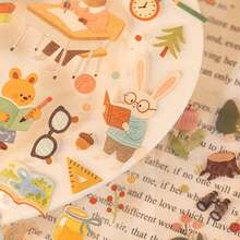 可爱的森林动物贴纸，适用于DIY剪贴簿、日记和手工制作 - 彩色 - 查看 6