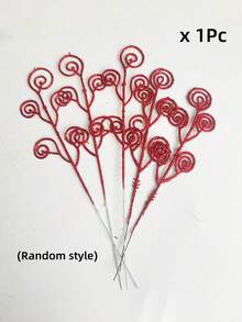 MEHELANY 20/10Pcs Christmas Tree Picks Sprays Candy Shape Curl Sticks Spray Branches Glitter Artificial Stem Picks, Christmas Tree Stem Ornaments For DIY Crafts Garland Christmas Home Decor Wedding Wreath Decoration Vase Filler Christmas Decorations Room Decor