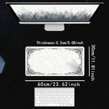 XXL Ornate Floral Vintage Gaming Mouse Pad - Desk Mat With Non-Slip Rubber Base, Stitched Edges & Smooth Surface For Office, PC Gaming, Keyboard & Mouse - Elegant Desk Decor Gift For Gamers, Men, Women, Mouse Pads For Desk - 80x40cm(31,4x15,7in) - Xem 3