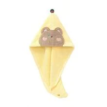 قبعة تجفيف الشعر المطرزة بتصميم حيوان لطيف من الفليس المرجاني، منشفة حمام سميكة للكبار، غطاء شعر ماص سريع الجفاف للأطفال - متعدد الألوان - مشاهدة 9