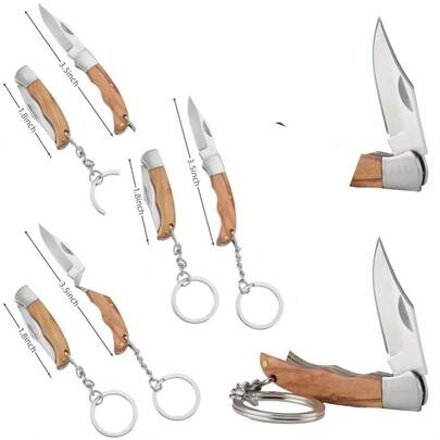 Pocket Knife For Women - 1.8" Blade Oliver Wood Handle Folding Knives With Aluminum Box - EDC Knives