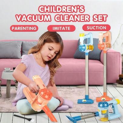 Bộ đồ chơi dọn dẹp thực tế dành cho bé gái từ 3 tuổi trở lên, máy hút bụi điện đa chức năng thú vị và sống động như thật, mô phỏng hoạt động gia đình trong nhà và ngoài trời, món quà sáng tạo/quà sinh nhật (Màu sắc phụ kiện ngẫu nhiên, không bao gồm pin)