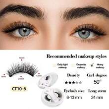 1对可重复使用的磁性假睫毛，自然妆效，无需胶水，柔软易戴易卸。假睫毛，睫毛，假睫毛，女士眼部礼物，假睫毛，假睫毛，假睫毛，假睫毛，假睫毛，假睫毛，假睫毛，圣诞节，磁性假睫毛 - 彩色 - 查看 13