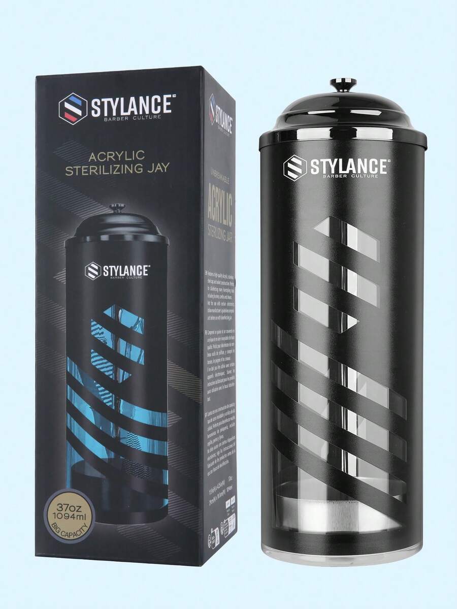 1094毫升/37盎司大容量亚克力防碎UV印刷美发沙龙消毒杯 - 黑色 - 查看 1