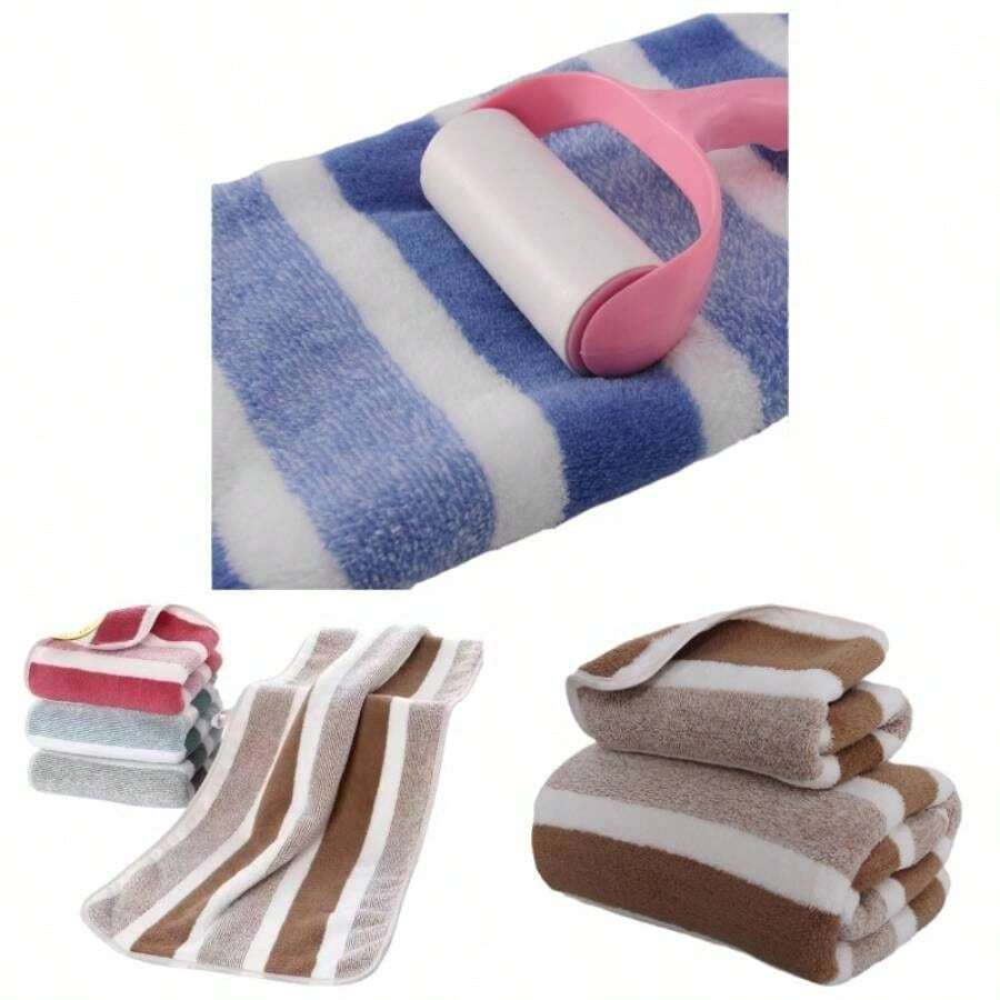 Coral Fleece Bath Towel Set - 35x75cm Absorbent Polyester Face Body Towels 200 - 300gsm, Pink, Blue, Towel35 * 75cm - Morado + Toalla[35*75cm] - Ver 1