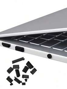 16pcs Universal Laptop Dust Plugs, Dust Protection Covers For USB, HDTV, RJ45, SD Card Slots, Compatible With Laptops, Phones And Tablets - No Battery Required