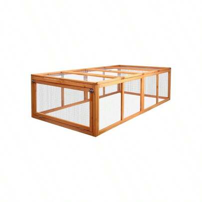 Large 180cm Length Rabbit Hutch, Coops Wooden House Run Cage Walk In Guinea Pig Ferret Bunny Hen, Outdoor Metal Door Farm Strong Security Locks