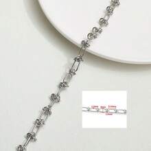 1米304不锈钢定制凹槽重型功能性男女通用钛钢银链DIY手工珠宝项链手链配件材料 - 重工鏈條 - 查看 12