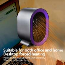 Pulsovital Calentador cerámico portátil con ventilador de 2 velocidades. Calentador de interior energéticamente eficiente con protección contra sobrecalentamiento y vuelco para uso en oficinas y hogares. - Tipo de Enchufe A USA (110-127V) - Ver 8