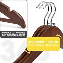 Uinicor Wooden Hangers - 60 Pack - Clothes Hanger For Daily Used,Heavy Duty Wood Hangers With Precisely Cut Notches,Coat Hanger For Closet, Clothes Hangers For Shirt Suit Dres(Walunt) - Màu B - Xem 2