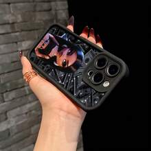 Funda para teléfono: Anime Moda Muñeca  Adorable, Compatible con iPhone 17 16e 16 15 14 13 12 11 Pro Max Mini Air XR XS X 7 8 Plus, Cubierta Trasera Suave de TPU Antigolpes - Negro - Ver 6