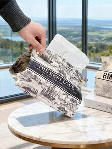 复古风格皮革纸巾盒，复古家居/车载纸巾架，创意奢华家居装饰 - 彩色 - 查看 4