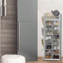 Simple Houseware 8 Tier Shoe Rack 16 Cube With Top Shelf And Side Hanging Bag Grey - Grey - View 6
