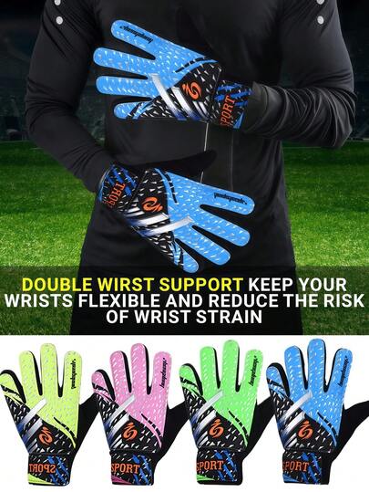 1 双青少年及成人加大码守门员手套，足球手套，带腕部保护，采用防滑耐用乳胶材质，提供保护并防止受伤，适合青少年守门员，多种颜色可选。