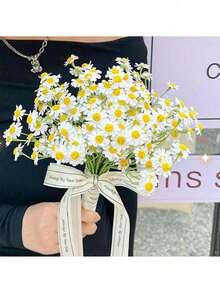 6pcs Realistic Daisy, Elegant Chamomile & Sunflower, Artificial Daisy Outdoor Plants, Suitable For Vase Centerpiece, Tabletop Decor, DIY Home Party, Spring Wildflower Wedding Daisy Party Decor (White) Chamomile, Photography Accessory Floral Bouquet, Scene Decor, Wedding Decor - Multicolor - View 10