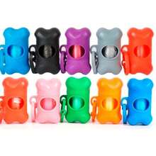 Lecute Hueso Dispensador Bolsas Perro Heces Popo Caca Mascotas - Verde - Ver 4