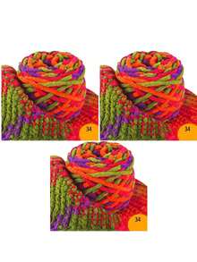 1/3pcs Chunky Chenille Yarn For Knitting, 1 Ply Jumbo Ice Yarn Bulk 100g Skeins, Soft DIY Crochet Thread For Blankets, Slippers, Hats, Scarves Handmade Craft Supplies Christmas Gift - Multicolor - View 50