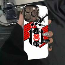 1PC Funda de Teléfono B-Besiktas B-BJK Carcasa IMD color plata para 17 16 15 14 13 12 11 Pro Max Plus Anticaída Parachoques Duro - Z4 - Ver 8