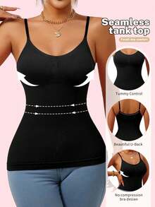 1pc Seamless Camisole Tank Top, Cinched Waist, Sports Casual Yoga Versatile Solid Color, Uplift Bust Shape For Good Figure, Suitable For Spring, Summer, Autumn, Winter