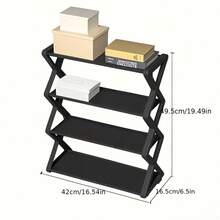 1pc 4-Storey Bookshelves Or Shoe Cabinets For Entrances, Corridors, Bedrooms And Dormitories, A Variety Of Colors To Choose From, Can Be Used As Bookshelf, Shoe Rack,Easy To Assemble, Sturdy And Durable,Foldable Shoe Rack, Thickened Plastic Material Saves Space, Adjustable 4-Layer Foldable Shoe Storage,