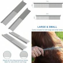 CWXZSTM Peine de Metal para Perros aguja de Acero inoxidable mascota perro gato Pin peine cepillo para polvo de pelo peine de pulgas Perros accesorios para mascotas aseo de mascotas tamaño 2 unidades Lilpep(default) - Multicolor - Ver 1