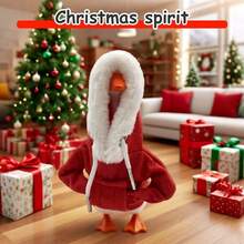 1pc 7" Desktop Goose Set, New Year Gift, Funny Porch Goose, Mini Desktop Goose Hoodie, Magnetic Goose Statue Keychain, Mini Porch Goose Clothing Rack, Home Decor, Valentine's Day Gift - Multicolor - View 5