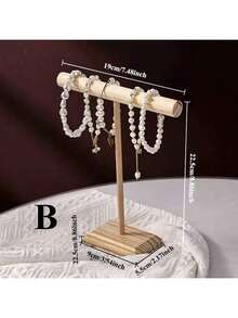 1pc Multi-Functional Wooden Display Stand, Suitable For Jewelry And Accessories, Men/Women Watch Holder, Organizer For Scrunchies, Headbands, And Keychains, Jewelry Rack For Earrings, Scrunchies, Accessories - 彩色 - 查看 5