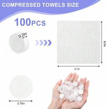 100PCS Compressed Disposable Towels - Coin-Sized Paper Towel Sheets, Portable Quick-Expand Towels For Home Beauty Travel Camping Outdoor, Multi-Purpose Facial Body Cleaning Wipes - mặc định - Xem 4