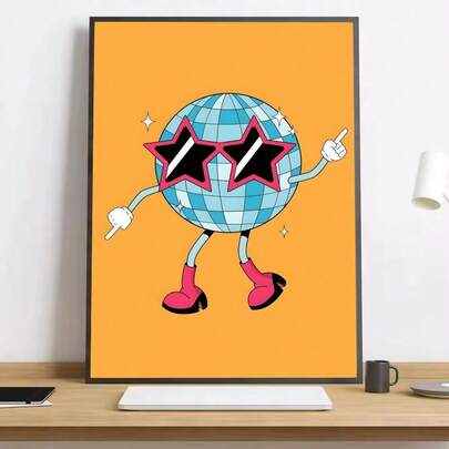 1pc Kitchen Disco Dance Painting Calligraphy Hd Canvas Poster Living Room Bedroom Bar Aesthetic Decoration Posters Canvas Painting Wall Arts Room Home Decoration Unframed