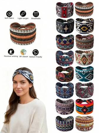 Nytt geometriskt mönster modepannband, unisex, lämpligt för alla årstider - ett mångsidigt och snyggt pannband, lämpligt för olika tillfällen, damhuvudduk, vinterhåraccessoar, vinterpannband, varm huvudduk