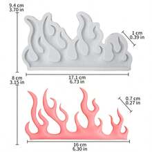 1pc Flame Resin Plaster Clay Silicone Mold, Edging Mold - Light Grey - View 3