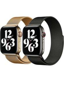 2条米兰网状不锈钢表带，兼容 S10 46mm 42mm 44mm 40mm 45mm 41mm 38mm Ultra 2 49mm，奢华磁扣表带，适用于Series 11 10 9 8 7 6 SE 5 4 3 2 1 - 彩色 - 查看 14