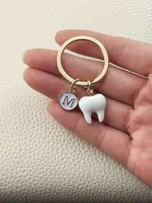 个性化牙医牙齿钥匙扣礼品 - 樹脂牙齒白色 - 查看 9