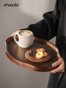 choxila 1个不对称木质托盘，可用作餐盘、娱乐托盘、复古风格茶盘、装饰展示托盘，也适合作为节日礼物。适用于家庭、办公室、酒店、卧室、下午茶和茶会。 - 托盤 - 查看 4