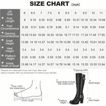 Women's Knee High Boots – Chunky Block Heel, Side Zipper, Warm Winter Boots For Casual, Office & Party Wear - Pu đen - Xem 7
