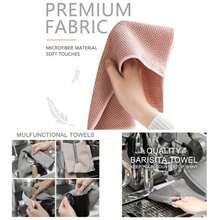 - Paquete de 6 toallas barista, paos de microfibra barista, accesorios de limpieza de caf para mquina espresso, varita de, encimera, 12x 12 pulgadas - Gris Beige Rosa - Ver 1