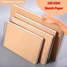 Cuaderno de bocetos A5/16K/A4/8K con doble espiral, cuaderno de bocetos de papel kraft para pintura y graffiti - Una pieza - Ver 3