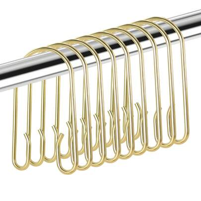 12 pezzi Ganci decorativi di stile semplice, a doppia testa possono appendere tende da doccia e tende decorative, realizzati in ferro robusti e durevoli, impermeabili, anti-ruggine, adatti per cucina, bagno, ecc.