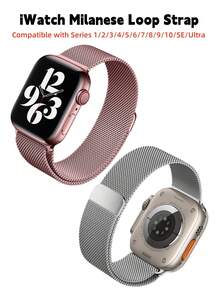 2条米兰网状不锈钢表带，兼容 S10 46mm 42mm 44mm 40mm 45mm 41mm 38mm Ultra 2 49mm，奢华磁扣表带，适用于Series 11 10 9 8 7 6 SE 5 4 3 2 1 - 彩色 - 查看 13