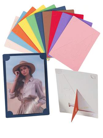 4x6 Inch Colorful Paper Photo Frame | Desktop Easel Design | Horizontal & Vertical Dual-Use No Drilling Required | Lightweight Ins-Style Photo Wall Decor | Suitable For Wedding, Party, Living Room, Bedroom, Office