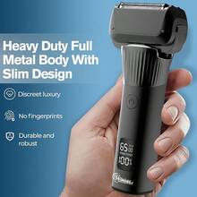 Hatteker 1pc Washable LCD Digital Reciprocating Three-Blade Electric Man Shaver - Multicolor - View 8