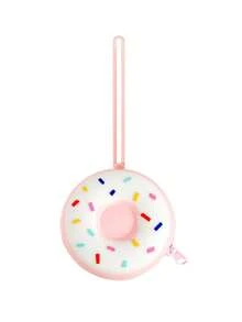 1pc Personalized Customization Name Baby Silicone Pacifier Holder Donut Shape Zipper Pacifier Box Soft Pacifier Box Print On Demand Baby Stuff Custom Nipple Storage Box