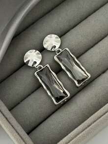 Black Cz Drop Earrings For Women ,Silver Earring For Women Studs Dainty Triple Dangle Earrings Earrings For Women Fashion Accessories - Silver - View 3