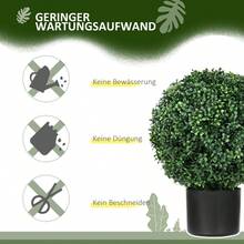 HOMCOM Artificial Plants Set Of 2 Pieces UV Resistant Artificial Plant In 52cm Pot Boxwood For Garden And Living Room Decoration - 1 - 查看 5