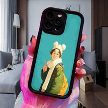 Cubierta de teléfono con diseño de dibujos animados para iPhone color turquesa con estampado de joven con gorro de oso y mochila estilo anime para uso diario en biblioteca o estudio Aplicable a teléfonos Apple y Galaxy. - Burdeos - Ver 4